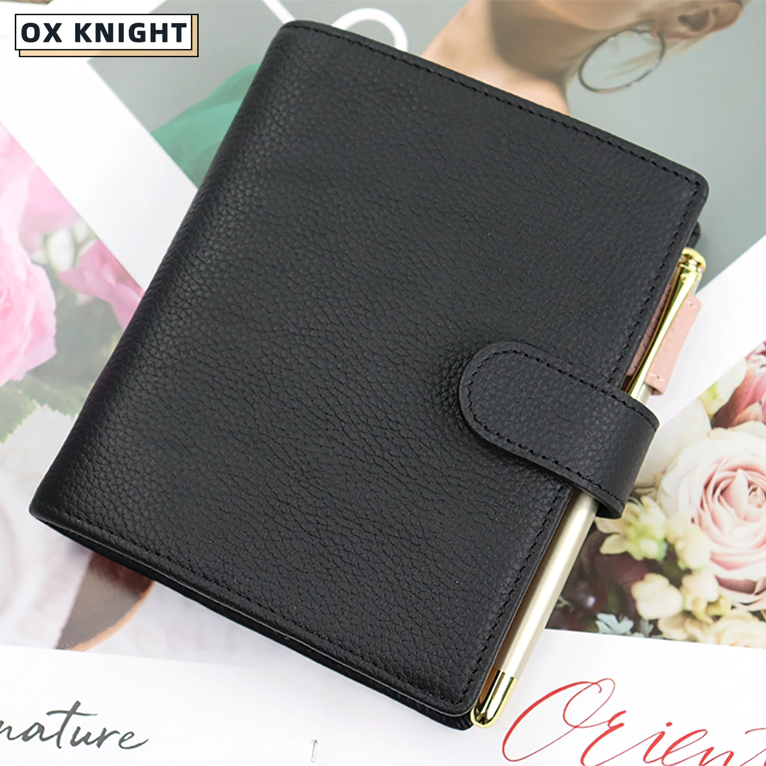 OX KNIGHT Leather Journal Notebook Planner Book Cover Pebbled Style Companion Travel Journal With 25MM Ring Organizer