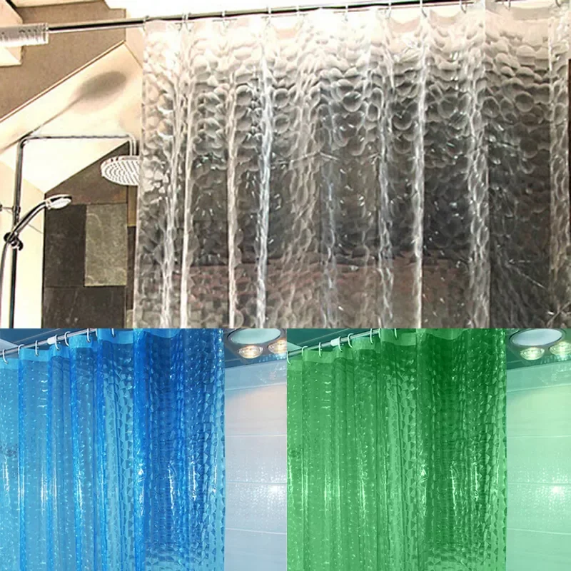 

1.8*1.8m Moldproof Waterproof and Moldproof Translucent 3D Thickened Bathroom Bath Shower Curtain Moldproof Bathroom Curtain