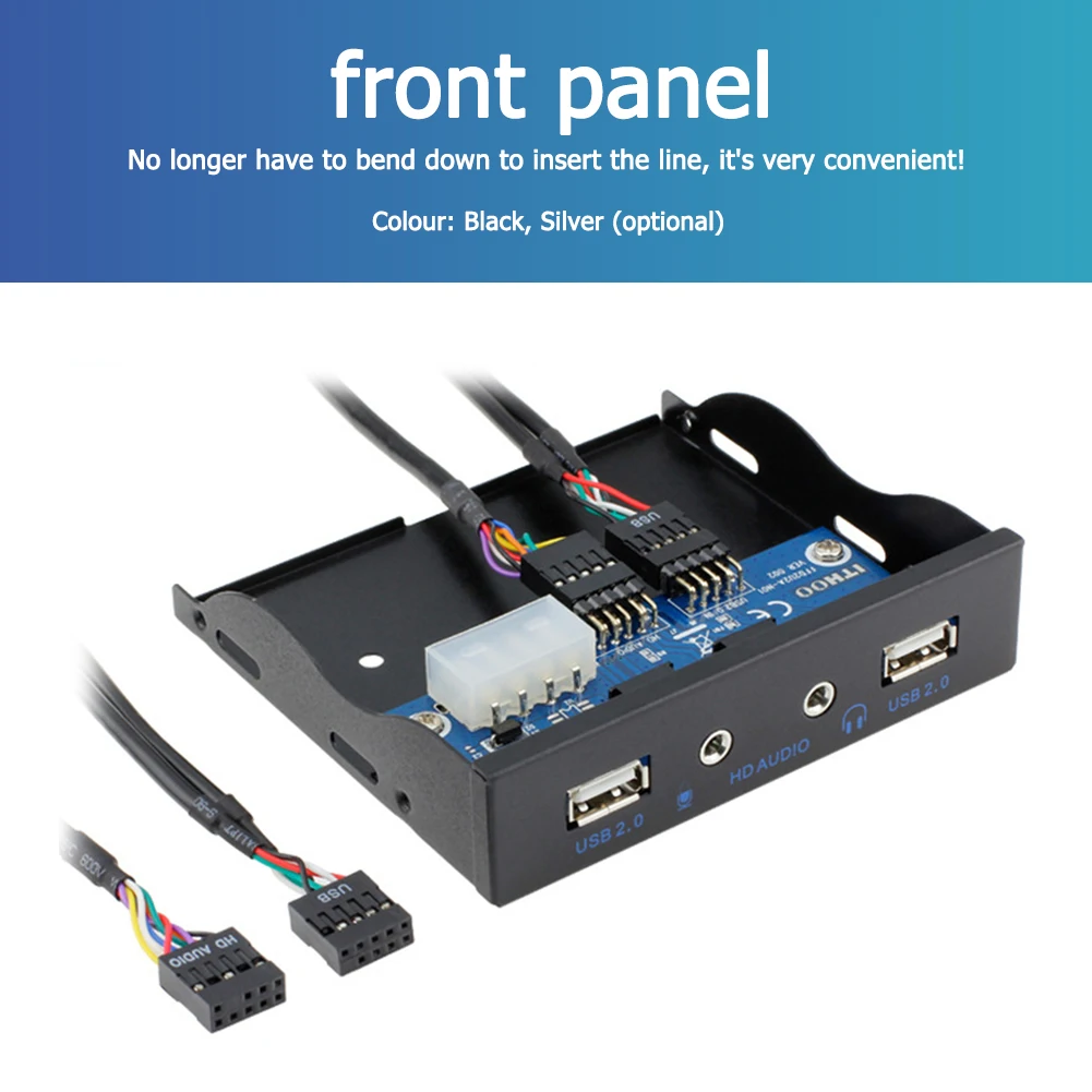 

Прочная износостойкая передняя панель с 9 контактами на 4 порта HUB флоппи Бей ПК чехол 2 USB 2,0 HD аудио 3,5 мм передняя панель стойка