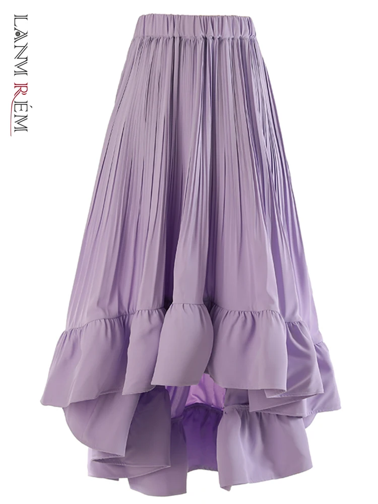 

LANMREM Skirt For Women Fashion Irregular High Elastic Waist Designer Spliced Skirts Female Clothing 2023 Summer New 2YA2747
