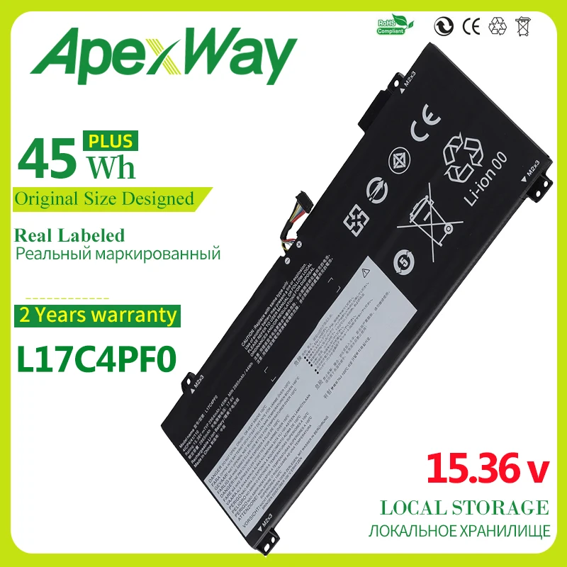

ApexWay L17M4PF0 L17C4PF0 Аккумулятор для ноутбука Lenovo IdeaPad S530-13IWL S530-13IML серии 5B10R38650 5B10W67405 5B10R38649 45WH