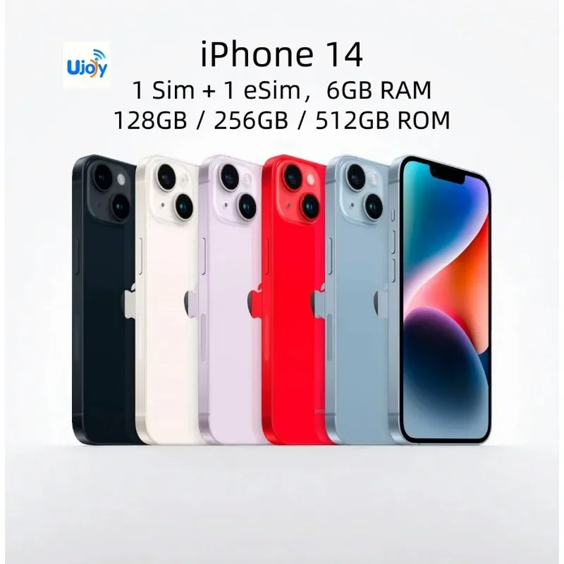 Фото Смартфон Apple iPhone 14 5G, разблокированный, с экраном Super Retina OLED 6.1 дюйма, 6 ГБ ОЗУ, 128/256 ГБ ПЗУ, Face ID+NFC, оригинальный экран №4