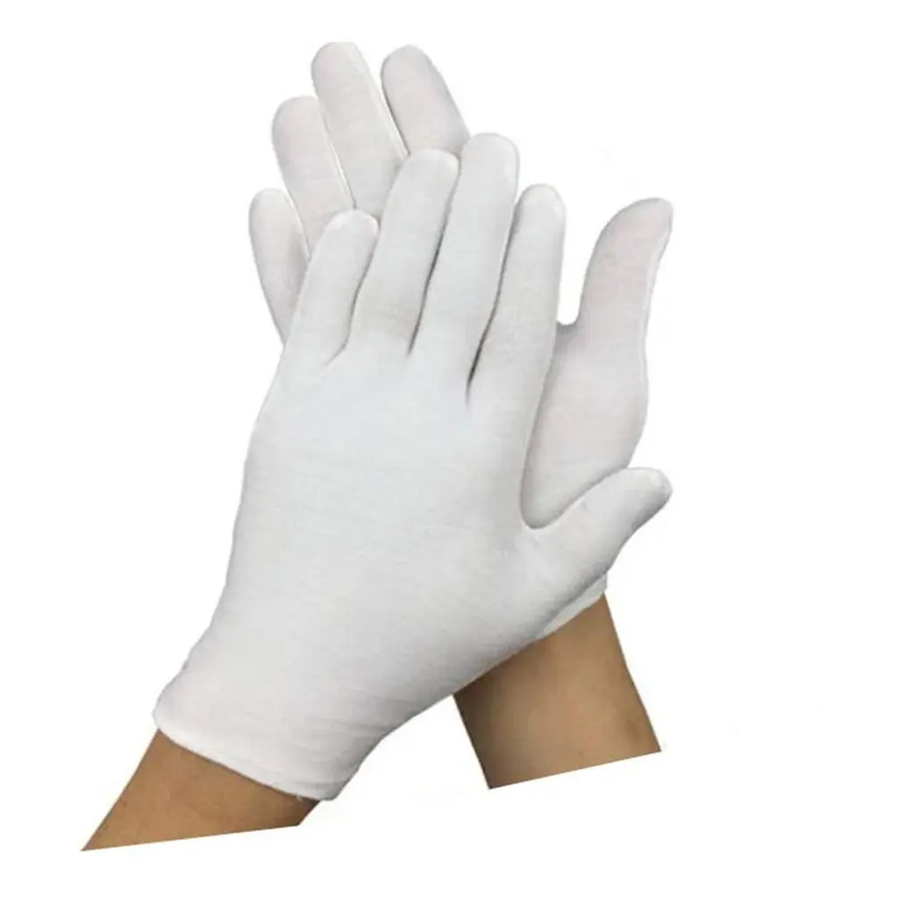 

Белые защитные перчатки для работы из чистого хлопка-ультратонкие, средний размер 12 пар-экономичные, код M (рекомендуется