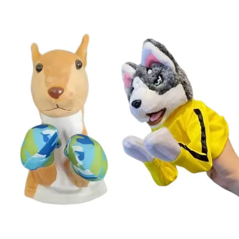 Плюшевые животные, боксерская собака, веселая Интерактивная Рабочая перчатка, контроль Pk Muppet, вокализирующая кукла на палец, модель, игрушка, подарок