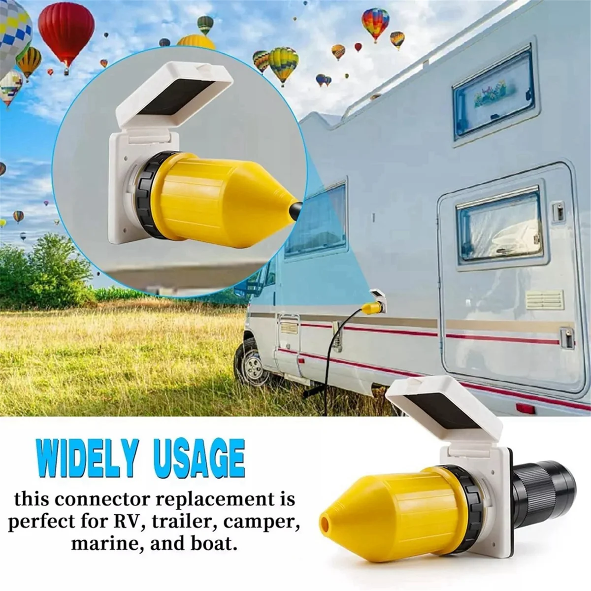 Входная розетка для автофургона на 30 А поворотный фиксирующий разъем крышки