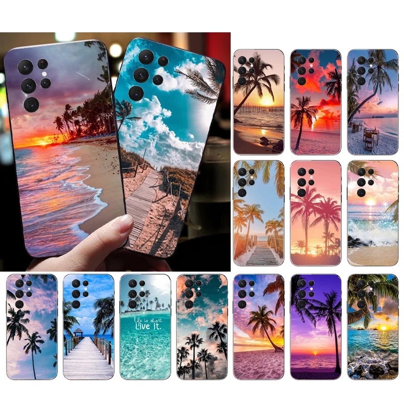 

Summer Beach Sea Palm Tree Phone Case for Samsung Galaxy S23 S22 S21 S20 Ultra S20 S22 S21 S10E S20FE Note 10Plus Note20 Ultra