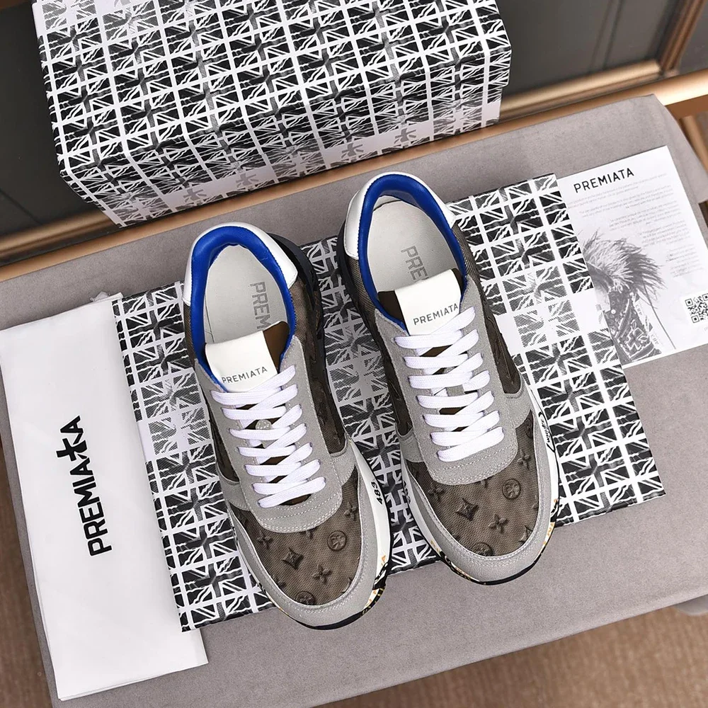 PREMIATA/мужская замшевая дышащая повседневная спортивная обувь в стиле ретро