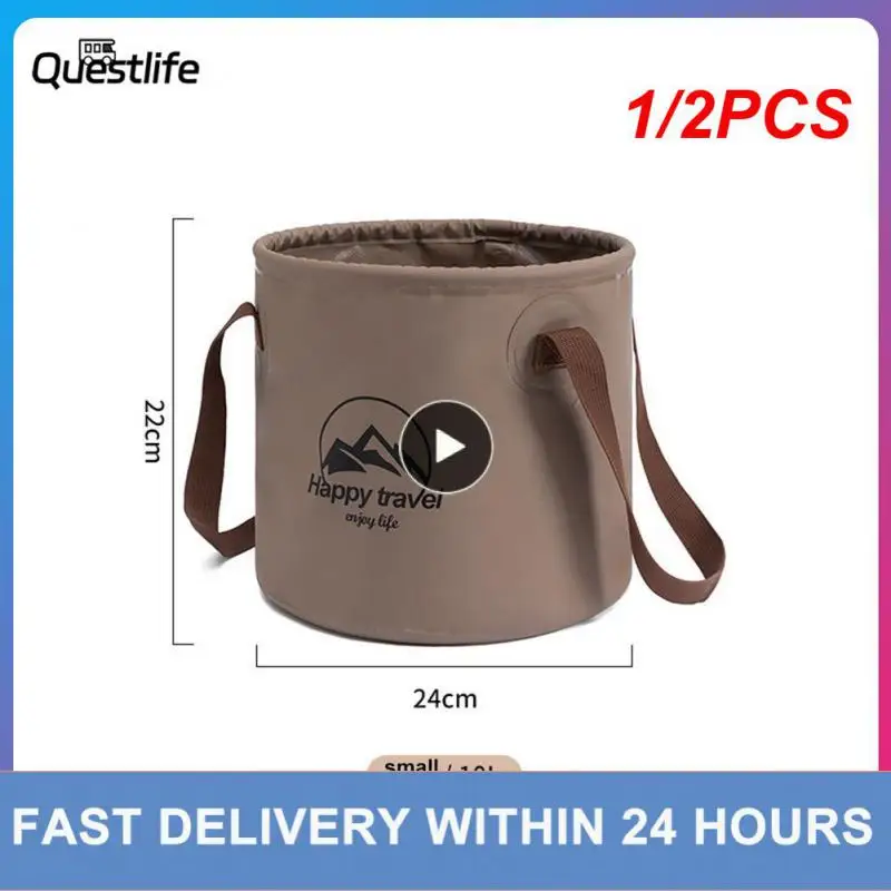 

1/2PCS Camping Folding Bucket Water Container Accessories Multifunctional Portable Storage Fishing Equipment Picnic Travel Gear