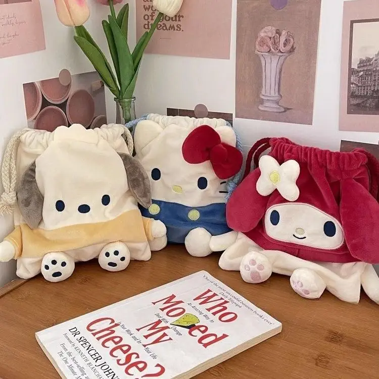 

Sanrios Hello Kittys My Melody Pachacco Plush Cosmetic Bag Plush Portable Organiser Coin Purse Girls Children Holiday Gift