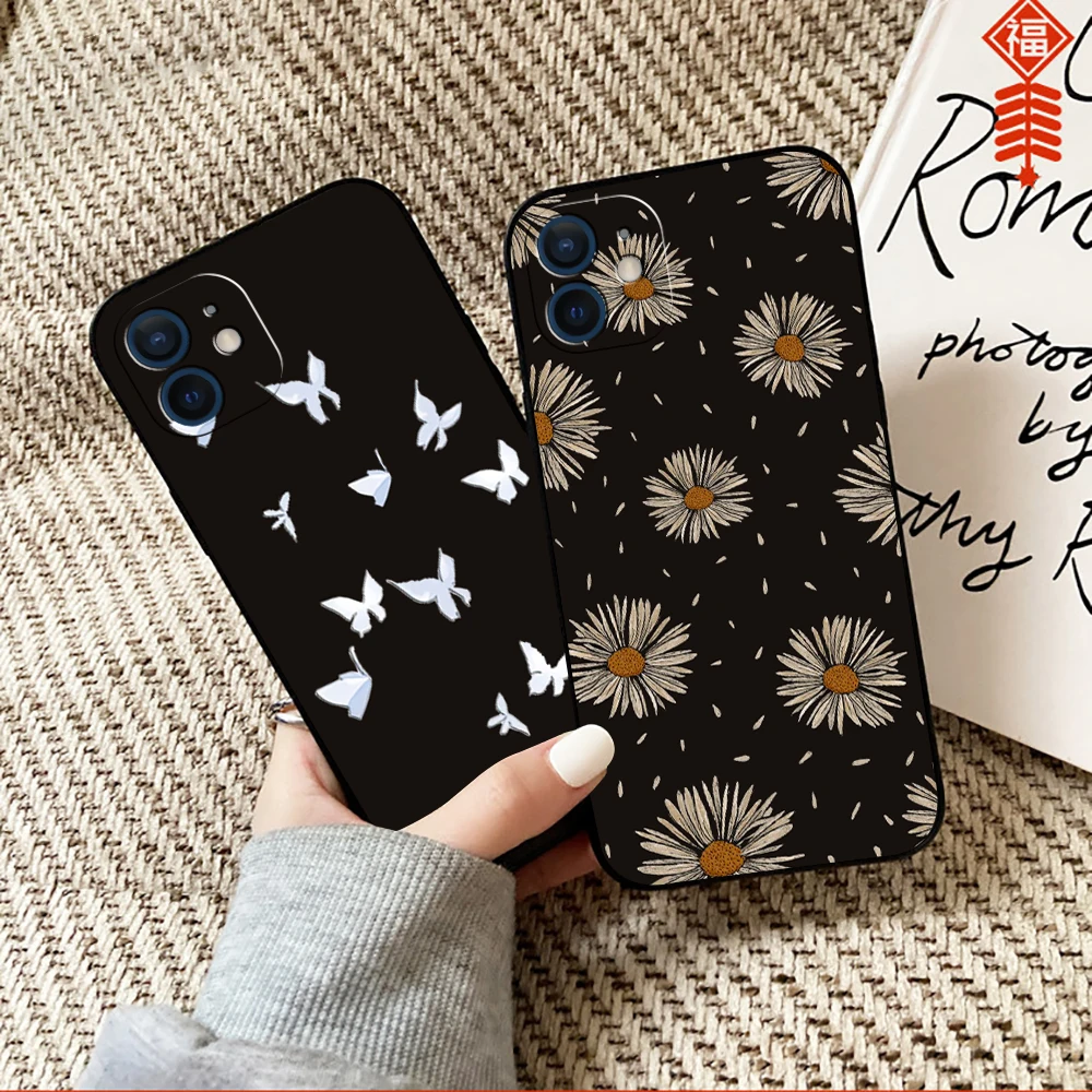 

Phone Case For Funda iPhone 13 12 11 Pro Max 13 12 Mini X XR XS Max 6 6s 7 8 Plus Black Carcasa Etui Celular Soft