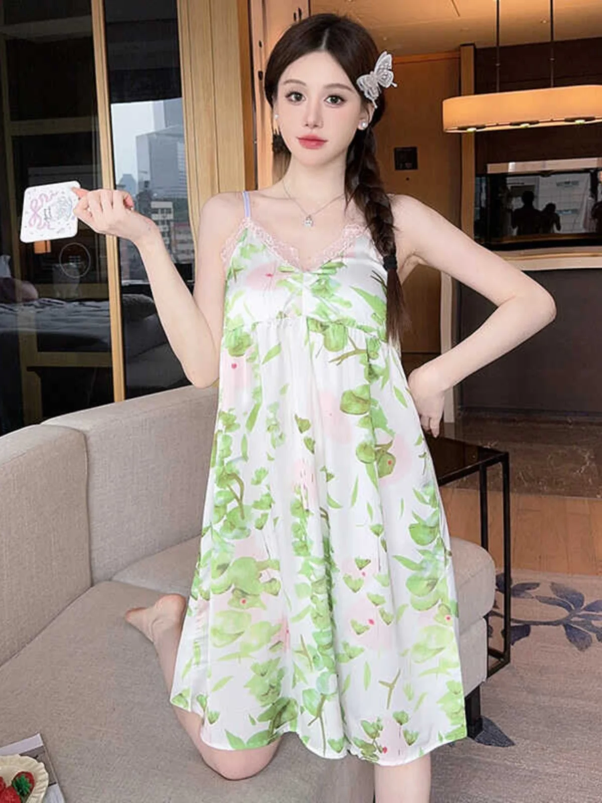 Виктория [Шелковое] Нижнее белье! Высококачественный сладкий летний шелковый