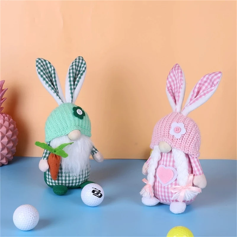 

2Pcs Plush Faceless Doll Easter Dwarf Doll Decorations Plush Toys for Easter Gnomes Gonk Ornaments