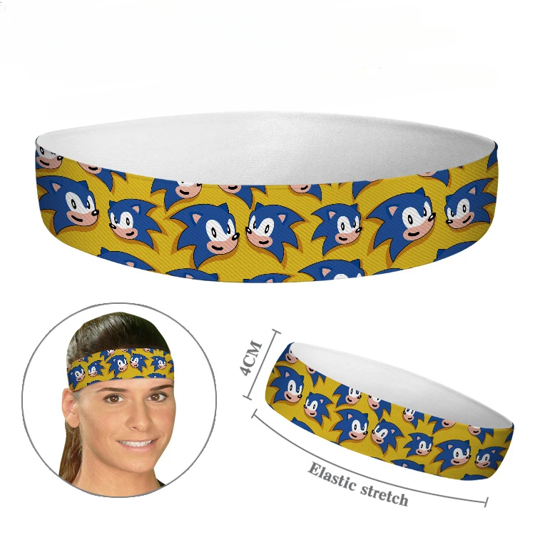 

Sonic Animation Peripheral Sports Sweat-absorbing Headband Running Fitness Forehead Scarf Headband Non-slip Headband