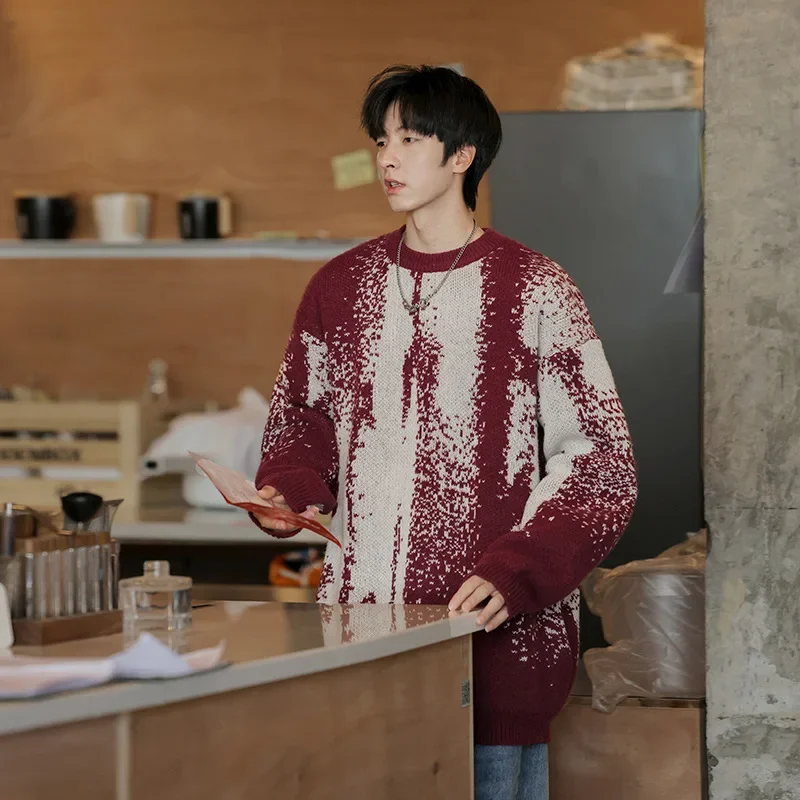 ACUmen's Wear новинка 2024 мужской свитер свободного кроя вязаный топ с длинными