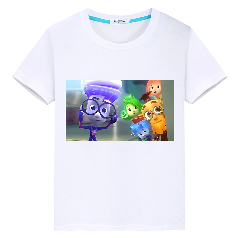 

The Fixies Russian anime Cute 100%Cotton T-shirt boy girl clothes y2k one piece Casual Summer Tees Short Print Tops kids clothes