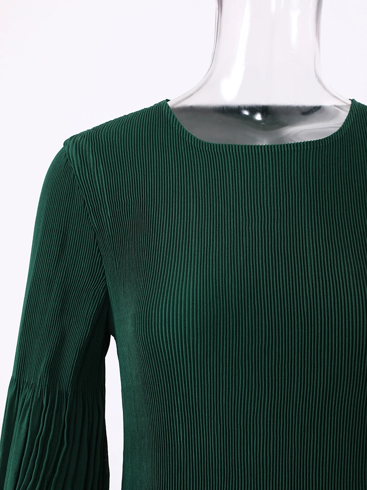 Модное Плиссированное женское платье LANMREM с оборками рукава-фонарики вечерние