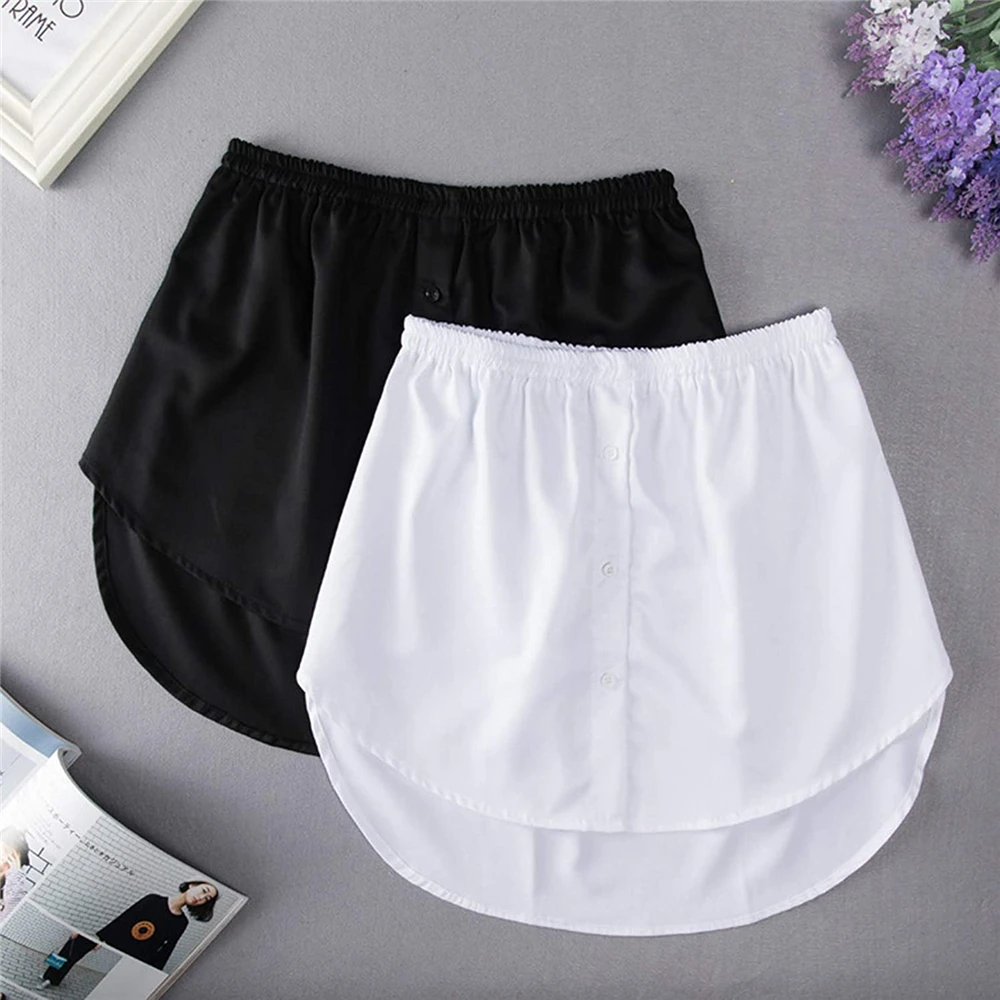 

Detachable Underskirt Women Fake Shirt Irregular Skirt Tail Blouse Hem Cotton Extender Fake Hem Mini Skirt Fake Hem