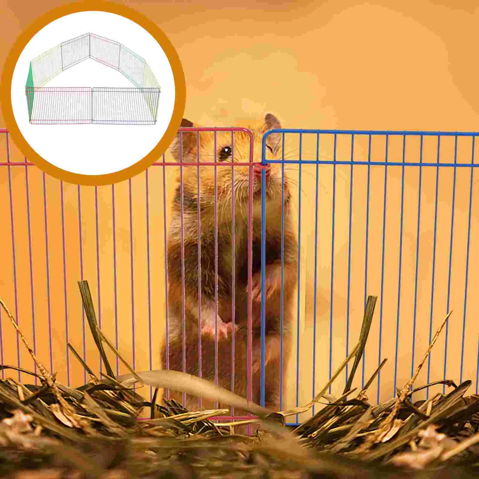 

8Pcs Small Playpen Portable Fence Cage Small Animals Tent Metal Wire Fence for Guinea Rabbits Hamster Chinchillas Hedgehogs