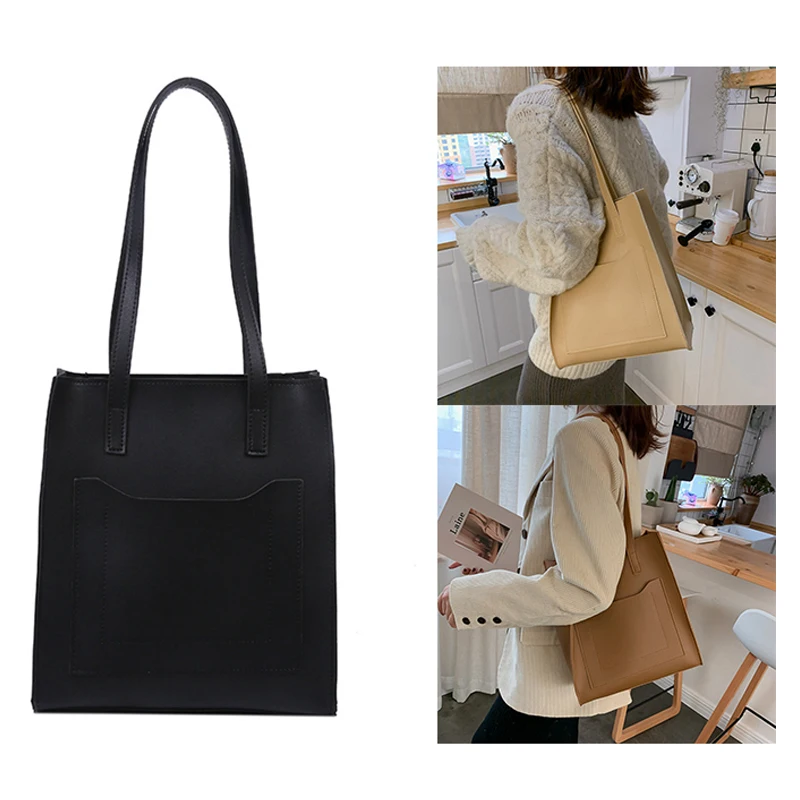 

Korean Style Simple Tote Bag Shoulder Bag Fashion All-Match Messenger Texture Bag