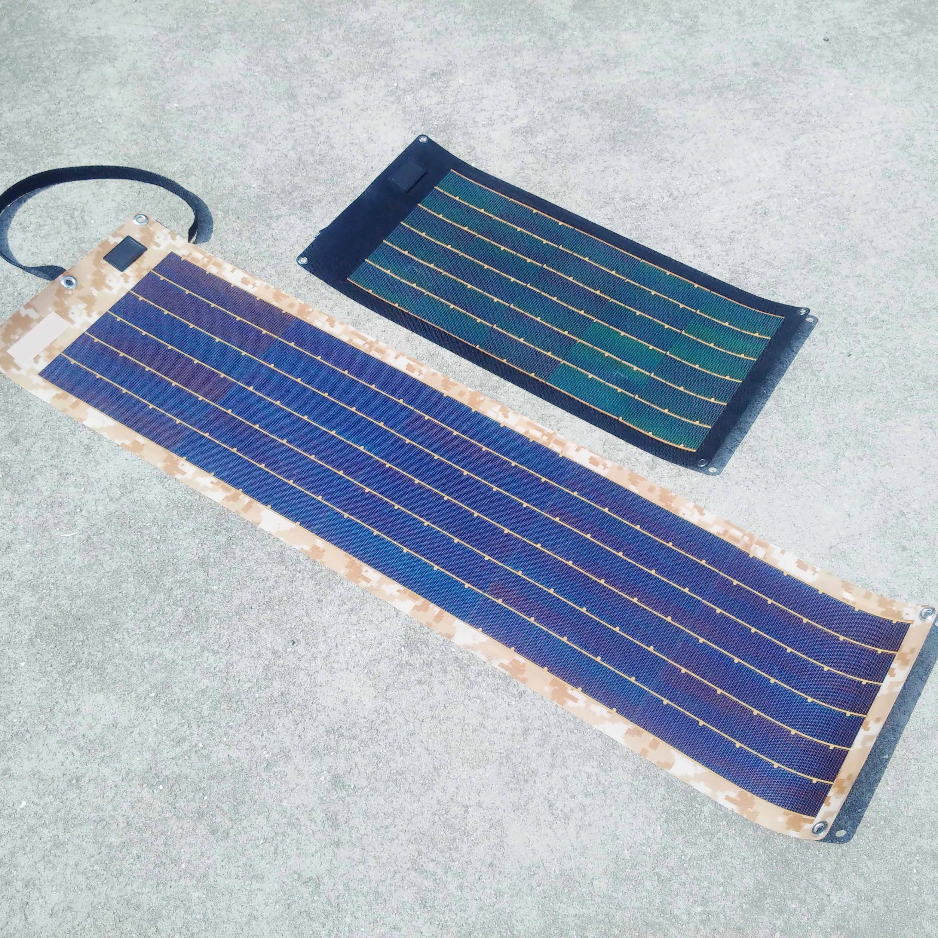Thin film rollable solar panel with global solar cell