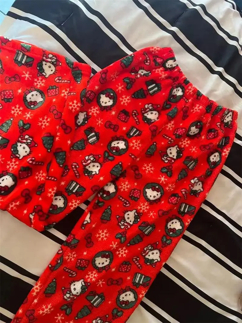 Хлопковая свободная пижама Hello Kitty Человек-паук длинные штаны женская и мужская