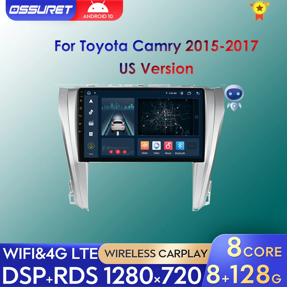 10 1 дюймовый Android 11 Автомобильный GPS навигатор стерео для Toyota Camry 2015-2017 2 Din