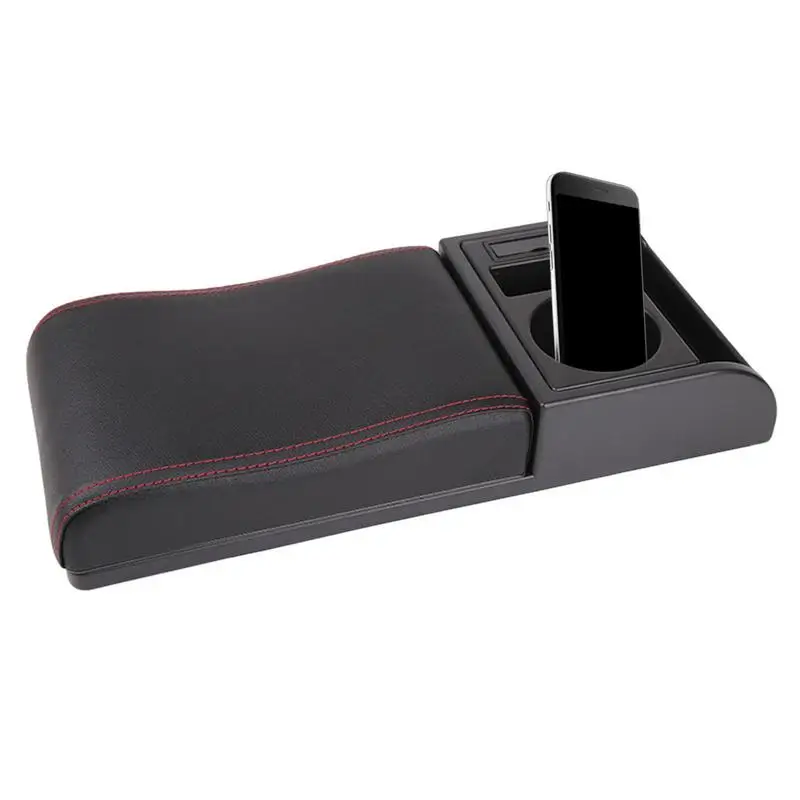 

Car Armrest Cushion Truck Center Console Pad With Cup Holder Organizer And Storage Universal Car Armrest