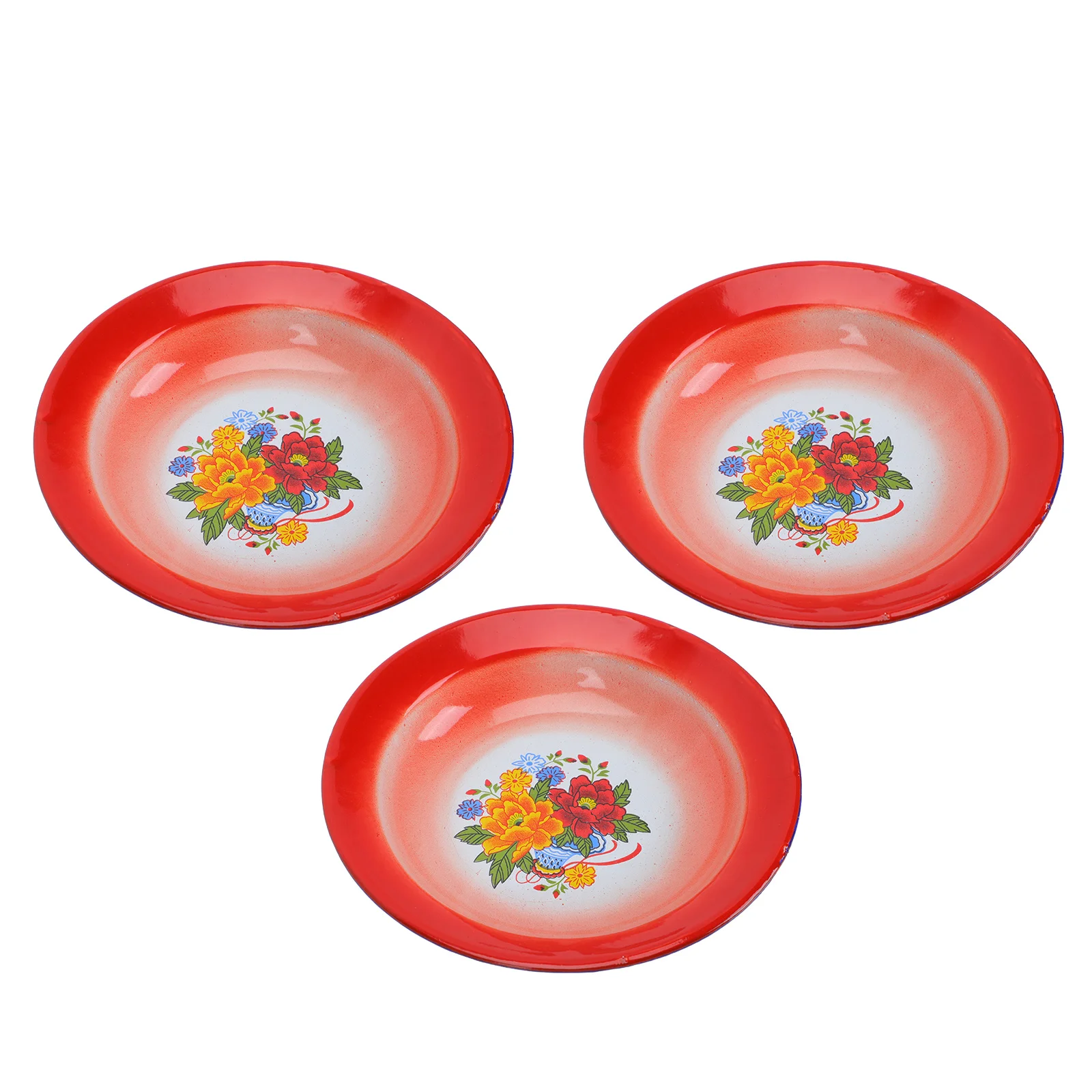 

Enamel Plates Plate Basin Enamelware Dish Bowl Dinner Round Vintage Fruit Retro Bowls Platter Serving Container Mixing Face