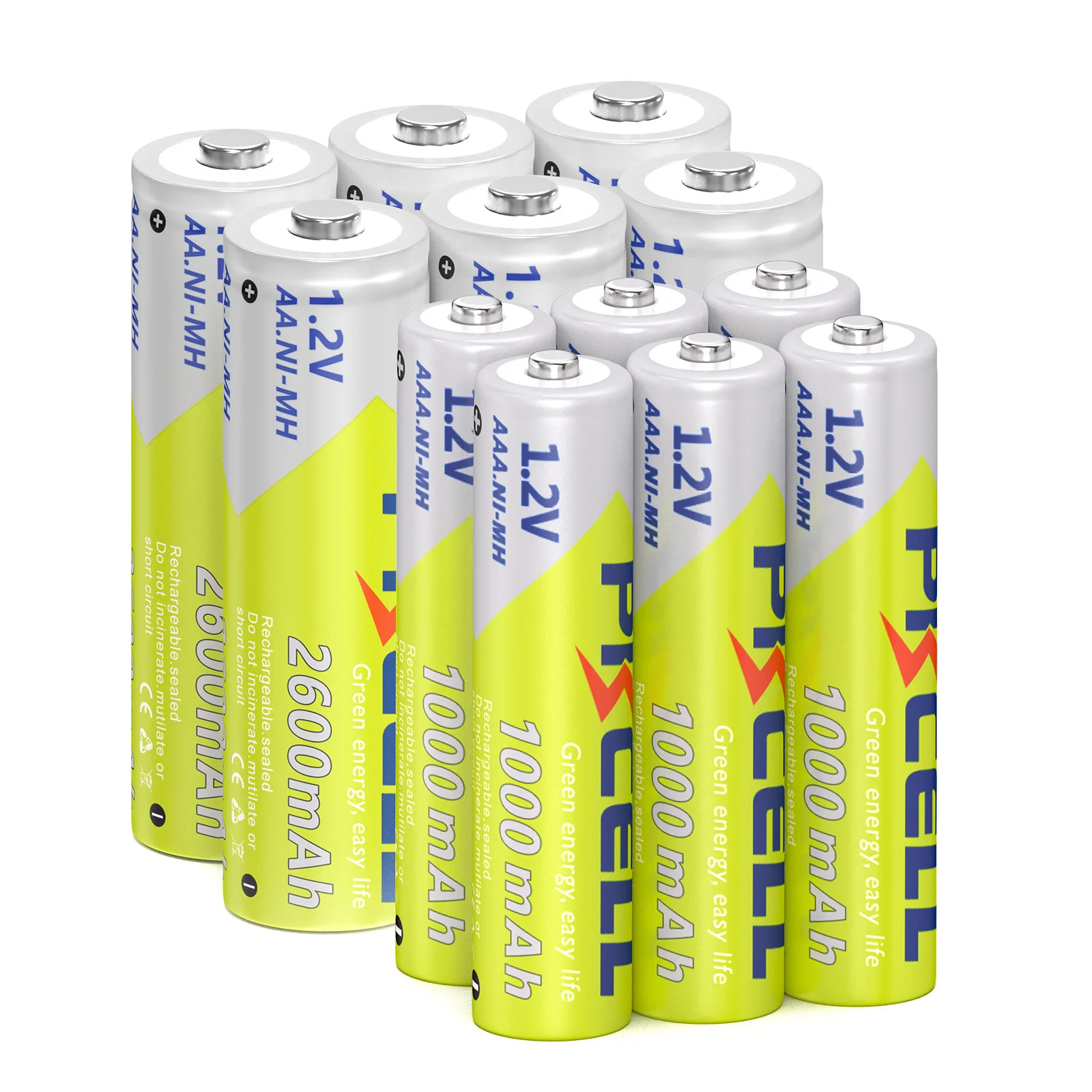 Аккумуляторные батарейки PKCELL 4 шт. 2600 мА · ч + AAA 1000 1 2 в Ni-MH AA /AAA