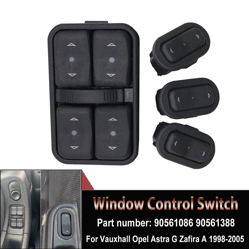 

90561086 Master Single Electric Power Window Switch Button 6240106 90561388 For Vauxhall Opel Astra G Zafira A 1998 - 2004 2005