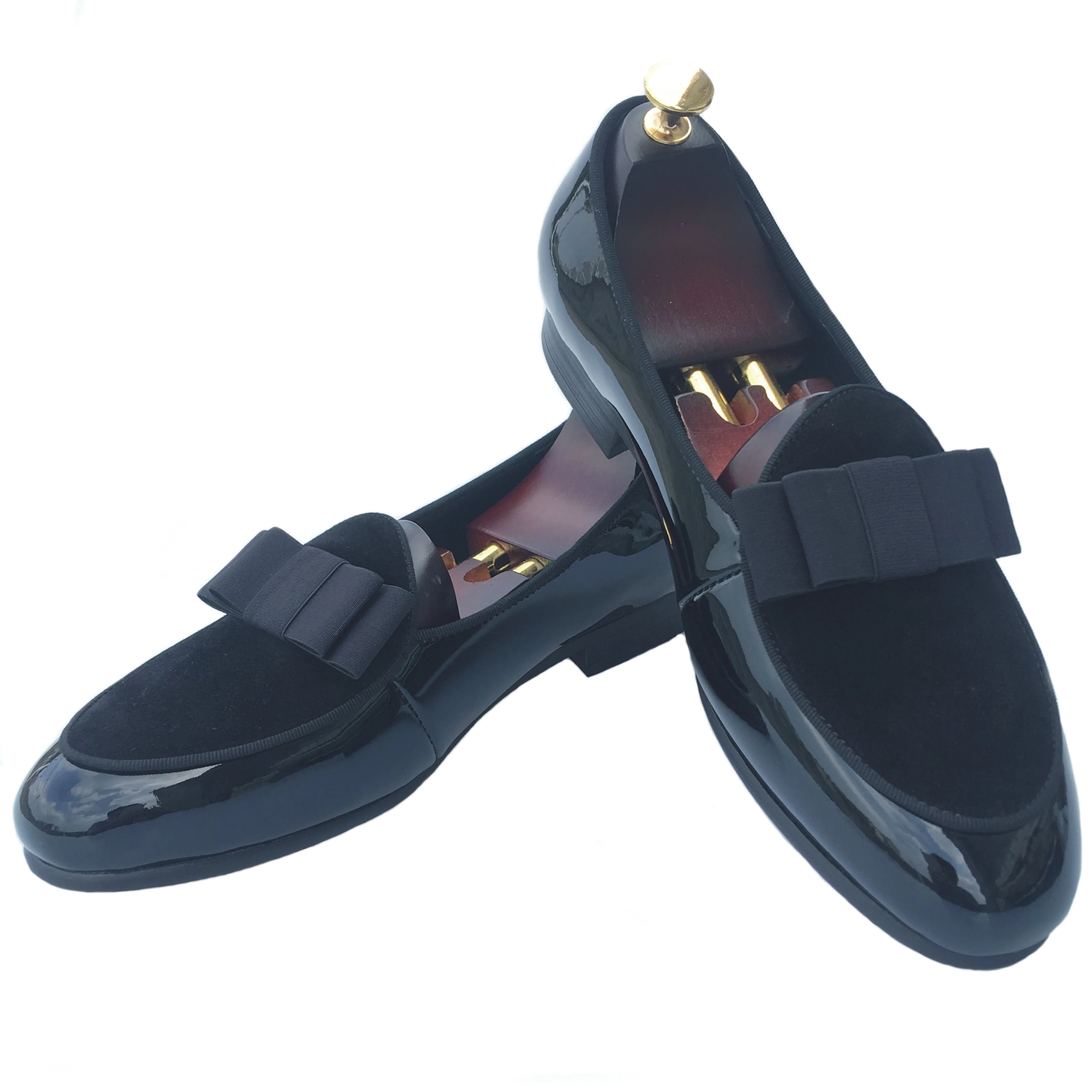 Мужские мокасины ручной работы из натуральной кожи Роскошные туфли с бантиком