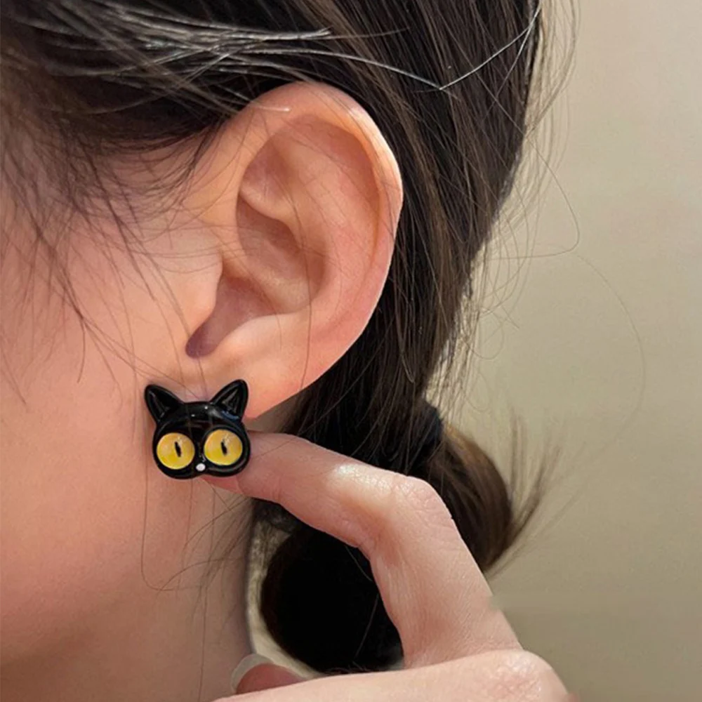 

Trendy Black Cat Earrings Cute Kitten Model Fashion Jewelry Decoration for Mother Girlfriend Earring Gift Decoration