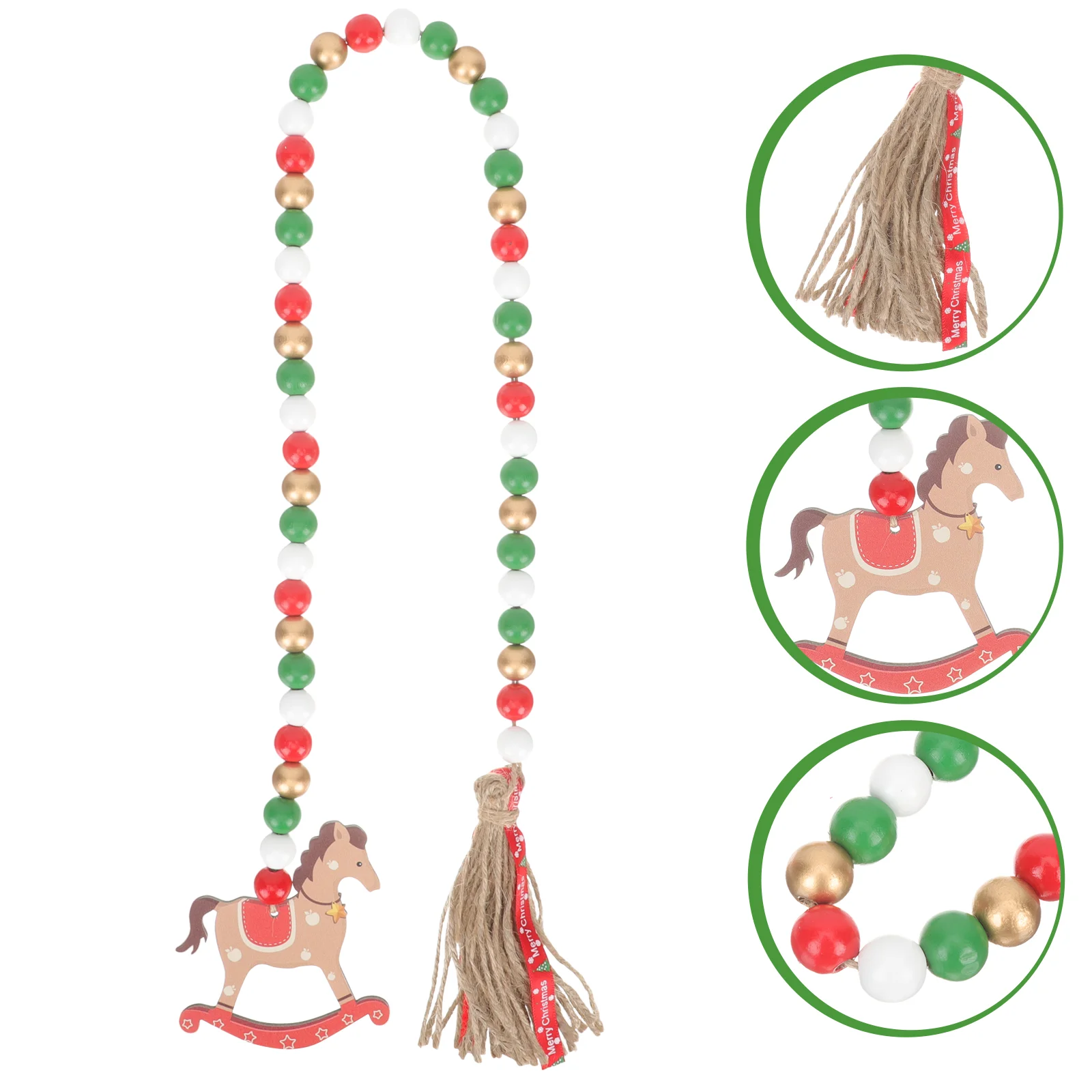 

Beaded Bead Tassel Decor Pendant Xmas Hanging Garland String Party Wood Christmas Wooden Ornament Beads Rustic Wall Garlands