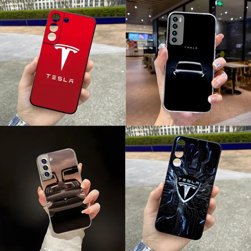 

Чехол для телефона Tesla с супер электромобилем, чехол для Samsung S23 Note 20 10 S30 S 22 10E Fe Pro Plus Ultra A12 A42 A71 A91 M32