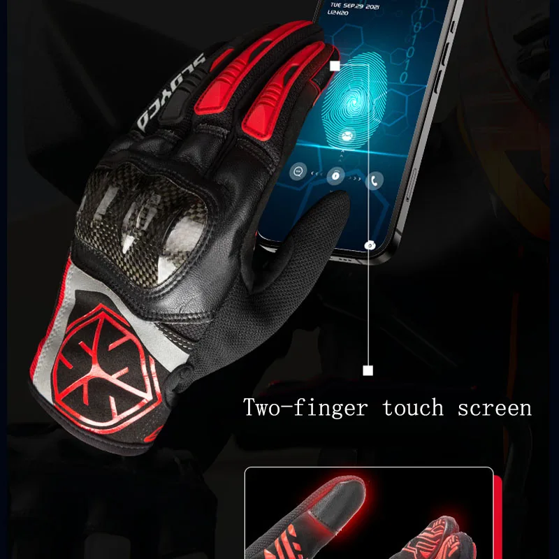 Осенние мужские мотоциклетные перчатки SCOYCO защита из углеродного волокна