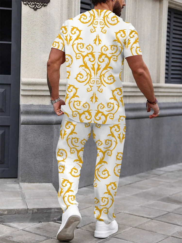 Мужской комплект из двух предметов в стиле барокко с 3D принтом льва футболка