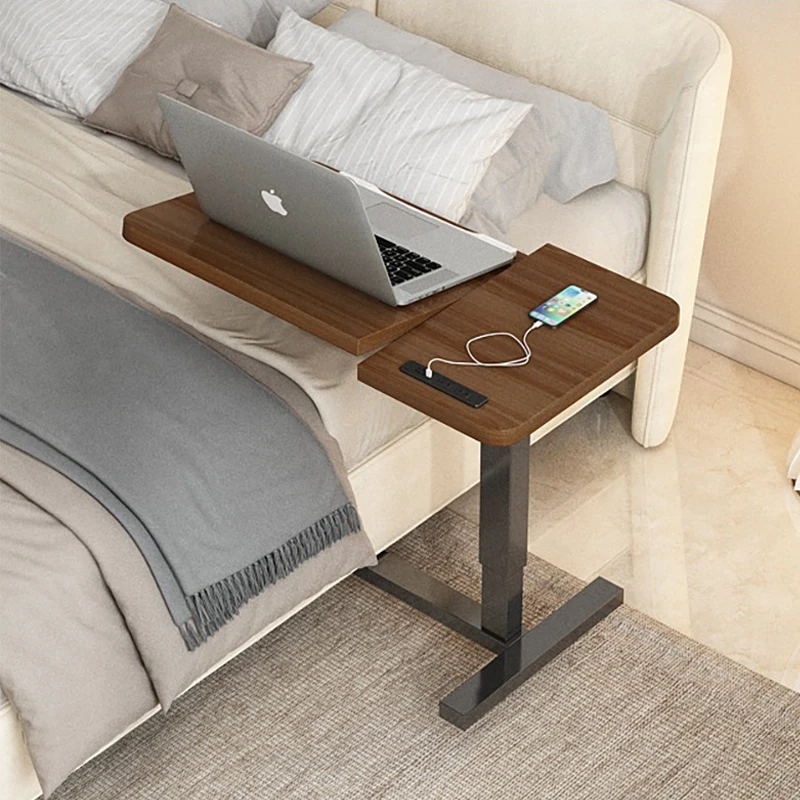 Регулируемый надкровать из массива дерева складной стол для ноутбука с колесами