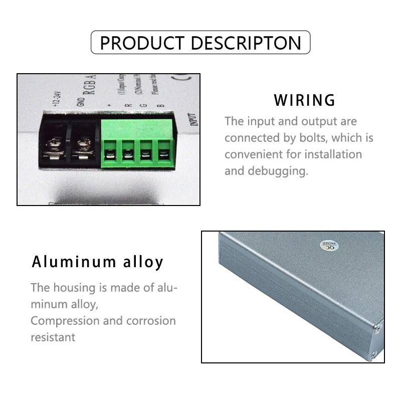 30A RGB высокоскоростной усилитель синхронизации 12V 24V DC алюминиевый корпус