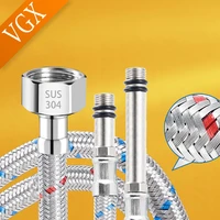 vgx g12 g38 g916 304 stainless steel flexible plumbing pipes cold hot mixer faucet water supply pipe hoses bathroom kitchen