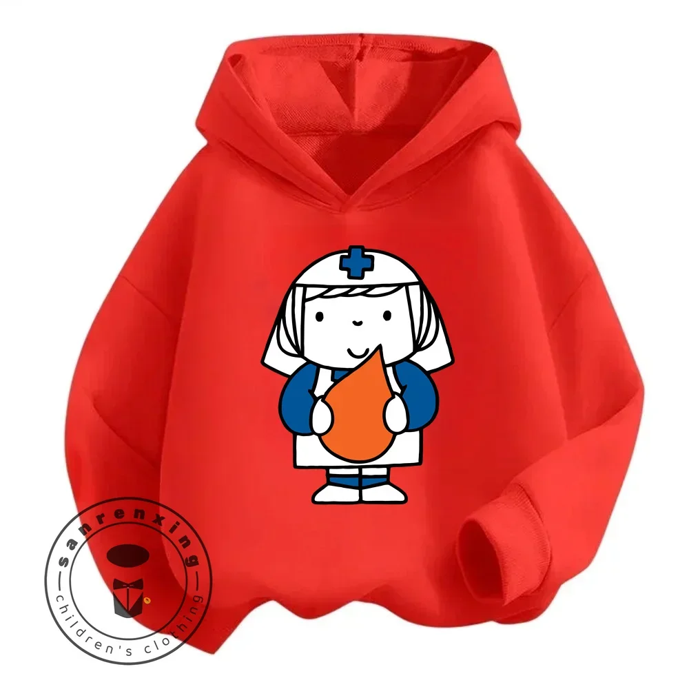 Толстовка С Мультяшным Принтом Miffy — Дышащая Легкая Детская Длинными Рукавами