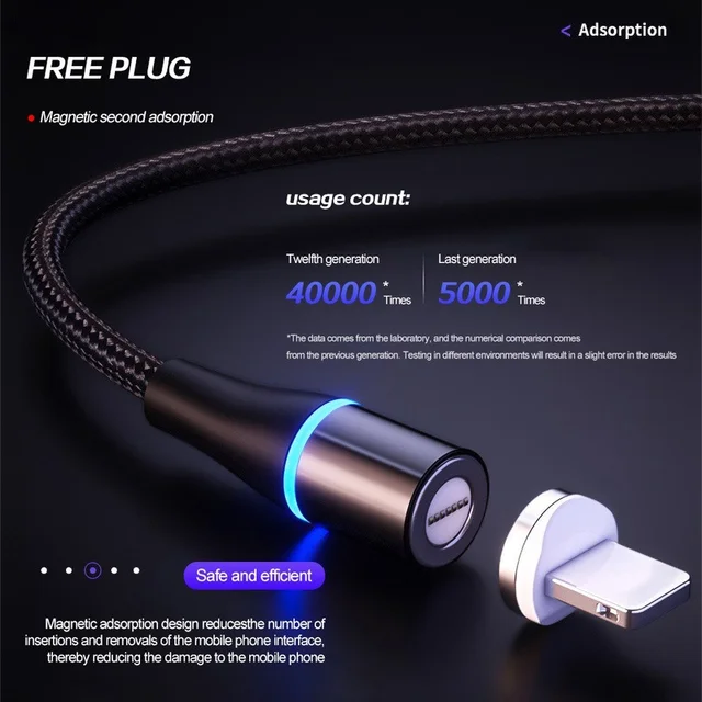 5A Magnetic USB Type C Cable for Huawei 3A Fast Charge mobile phone accessories for iPhone Xiaomi Micro Usb Cable for android 2