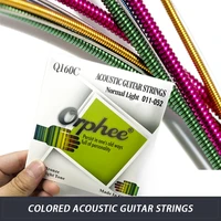 6pcsset multicolor guitar strings acoustic 6 string light 011 052 phosphor bronze with nanoweb coating string accessories