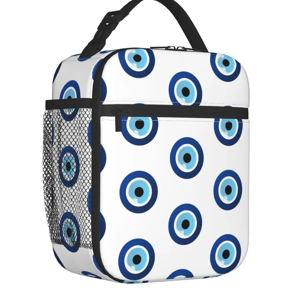 Greek Evil Eye Hamsa Resuable Lunch Boxes Leakproof Nazar Amulet Boho Charm Cooler Thermal Food Insulated Lunch Bag Office Work