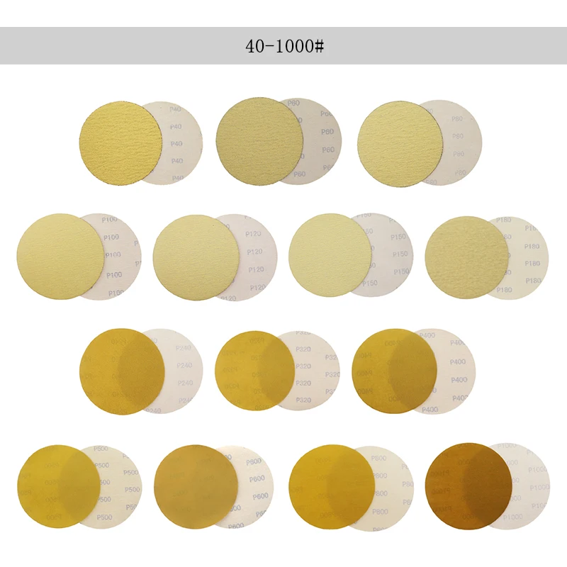 Золотые шлифовальные диски 6 Дюймов 5 шт. самоклеящиеся наждачные с крючком и