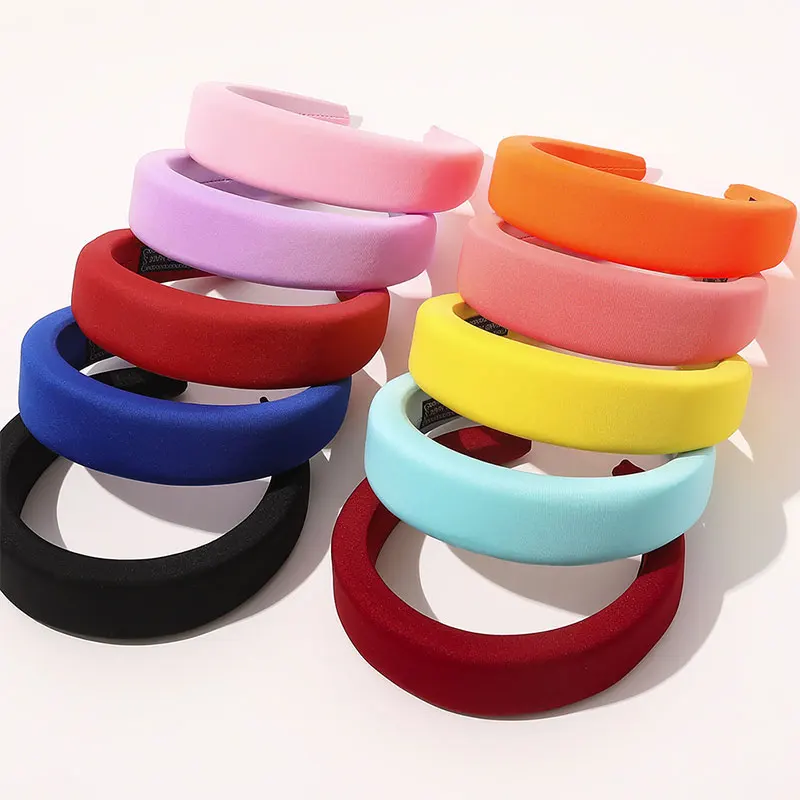 

Women Vintage Bezel Headband Thicken Padded Hairbands For Women Solid Color Hair Hoop Spring Autumn Fashion Hair Accessories