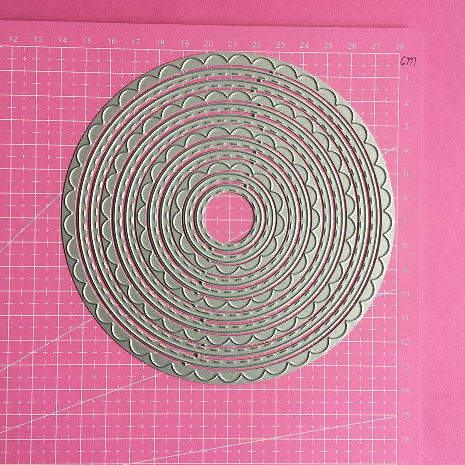 Круглая кружевная волна Синусоидальная рамка для скрапбукинга режущие штампы