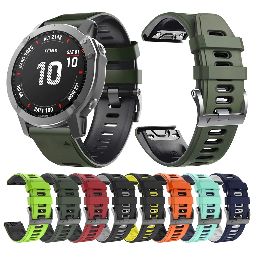 

Ремешок силиконовый для Garmin Fenix 7 7X 7S Fenix6 6X Pro 5X Plus 6S