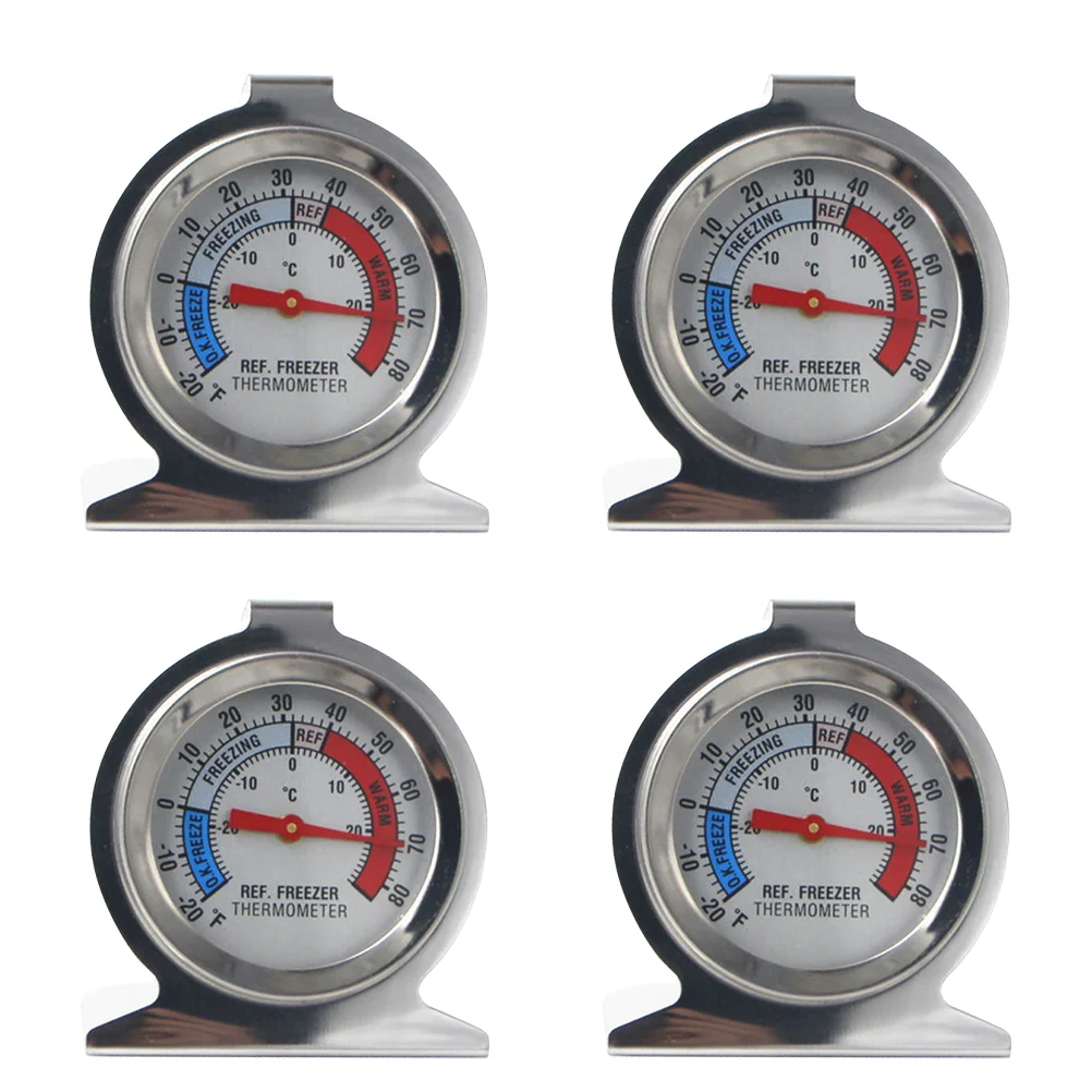 

4PCS Refrigerator Resistant Dial Style Portable Stainless Steel Freezer for Store
