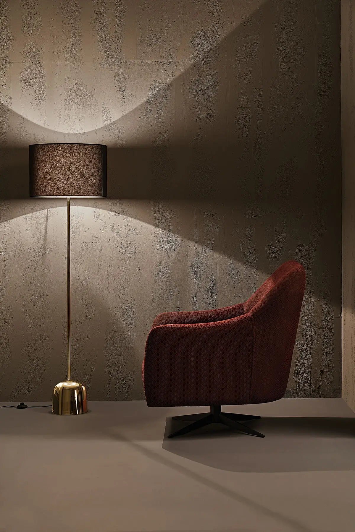 

Напольная Лампа Пьеро современного дизайна (Золотой корпус-черная крышка)