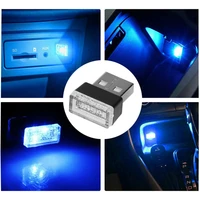 12x car usb led atmosphere lights decorative lamp emergency lighting ambient welcome led light neon plug blue auto interior